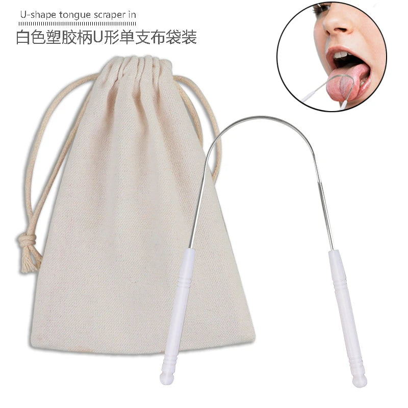 Stainless Steel Tongue Scraper Cleaner Fresh Breath Cleaning Coated Tongue Toothbrush Oral Hygiene Care Tools Raspador De Lengua
