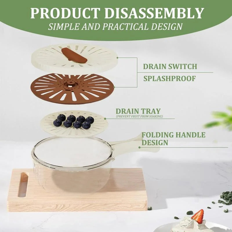 Vegetable Fruit Cleaning And Drainage Basket Folding Water Filter Net Fresh Keeping Box Cleaning Basket Kitchen storage Gadg