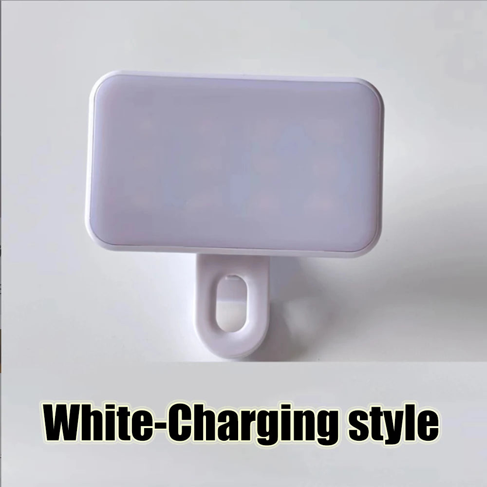 Portable Mini Selfie Fill Light Rechargeable Clip 3 Modes Adjustable Brightness On For Phone Laptop Tablet Meeting Make Up 