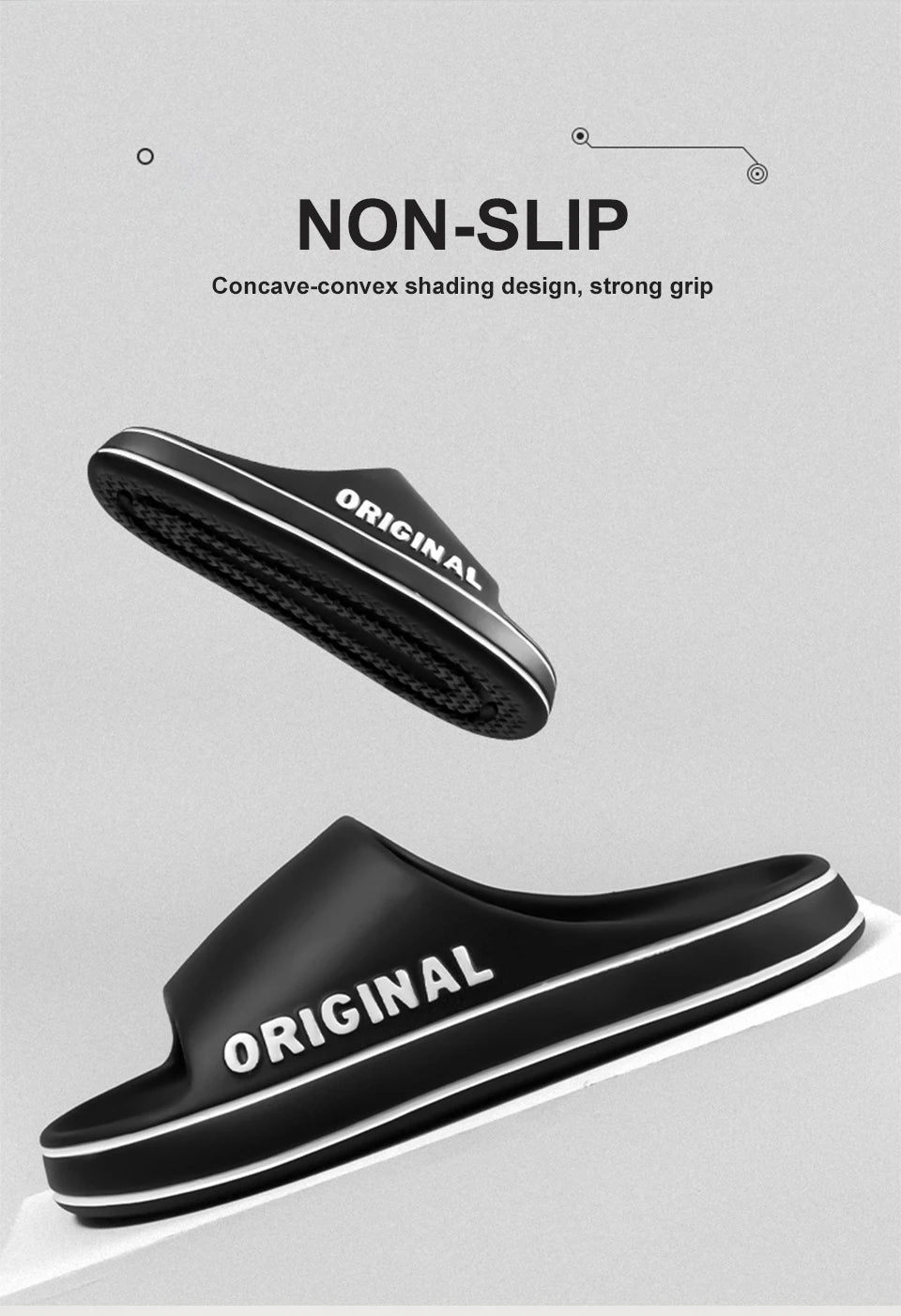 Feslishoet Letter Beach Slides Solid Color Women/Men Thick Sole Indoor Bathroom Anti Slip Sandals