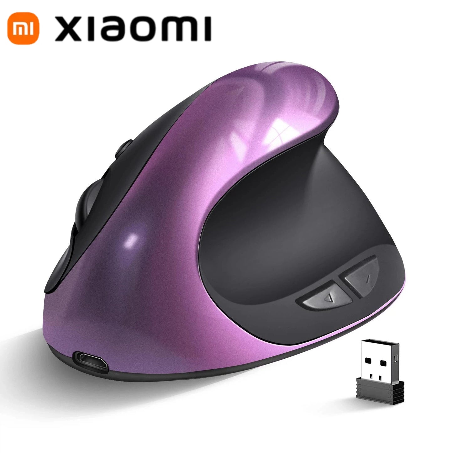 Xiaomi Hot Selling Rechargeable Vertical Mice Ergonomic Wireless Mouse 2.4G USB Receiver 1600 Adjustable DPI 6 Buttons Mouse New
