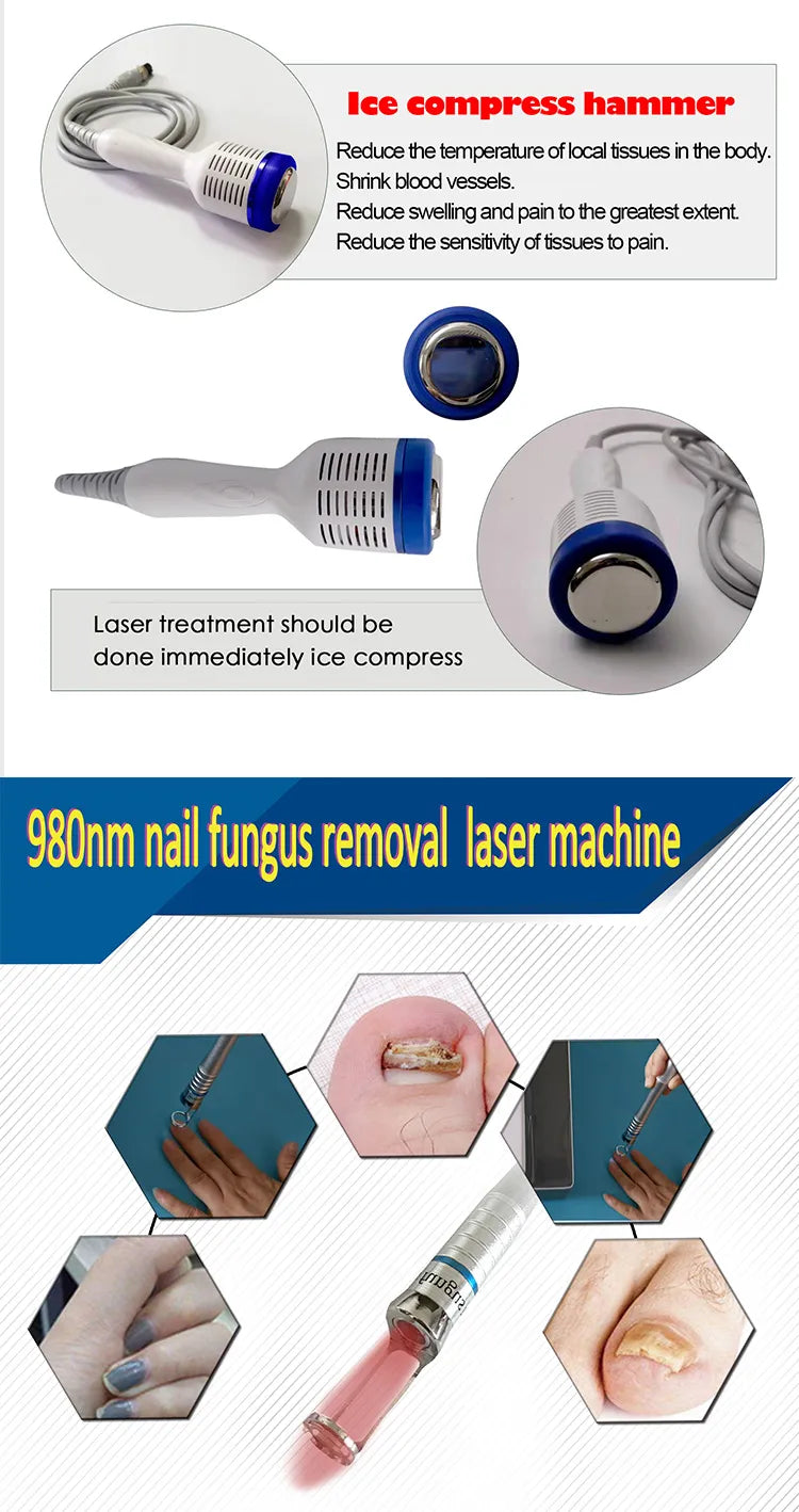 980Nm Laser Diode Vascular Spider Varicose Vein Removal Machine Treatment Fungi Physiotherapy