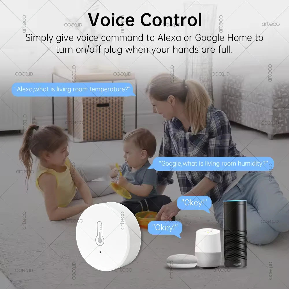Tuya Zigbee Temperature And Humidity Sensor Intelligent Home Thermohygrometer Real-time Monitor Support Alexa Home Assistant Z2M
