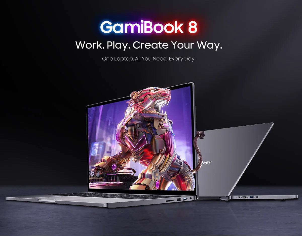 BLACKVIEW ‎GamiBook 8 AMD R7 7735HS 16" 16GB DDR5 512GB SSD 5000MAH Laptop  Windows 11 Pro 1920*1200  Backlit Keyboard 120Hz