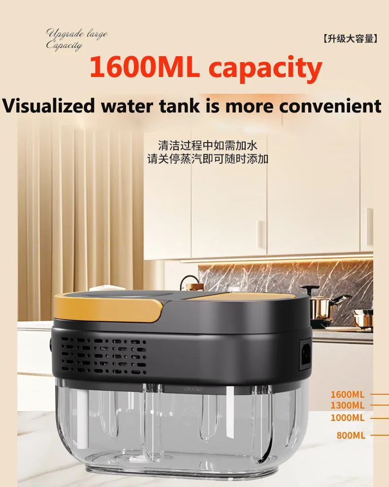 1.6L Handheld Steam Cleaner for Home, Multi-Purpose Portable Steamer for Floors, Tiles, Grout, Carpet, Windows 2500W Powerful