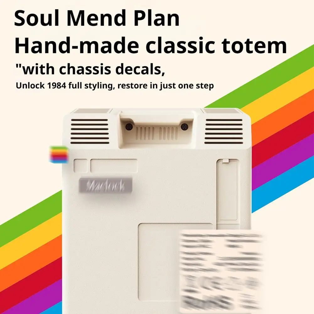 Retro Macintosh Shaped LCD Electronic Alarm Clock with Backlight Desktop Calendar Digital Thermometer Clock Snooze Table Clock