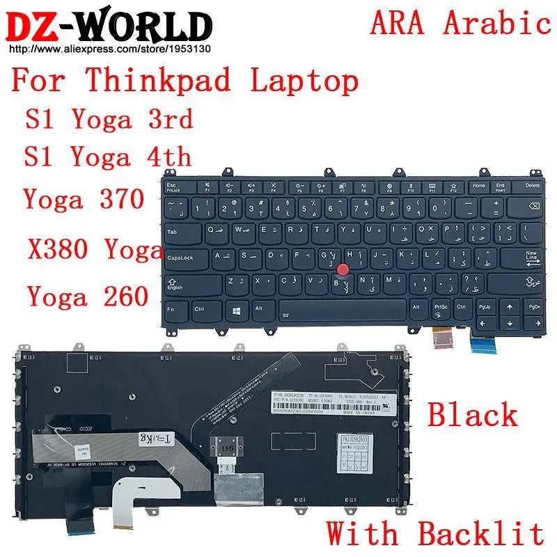 US English GR GK KR ARA TH HB IL KZ RU TW Backlit Keyboard For Lenovo Thinkpad S1 4th X380 Yoga 370 260 Laptop 01AV675 01AV688