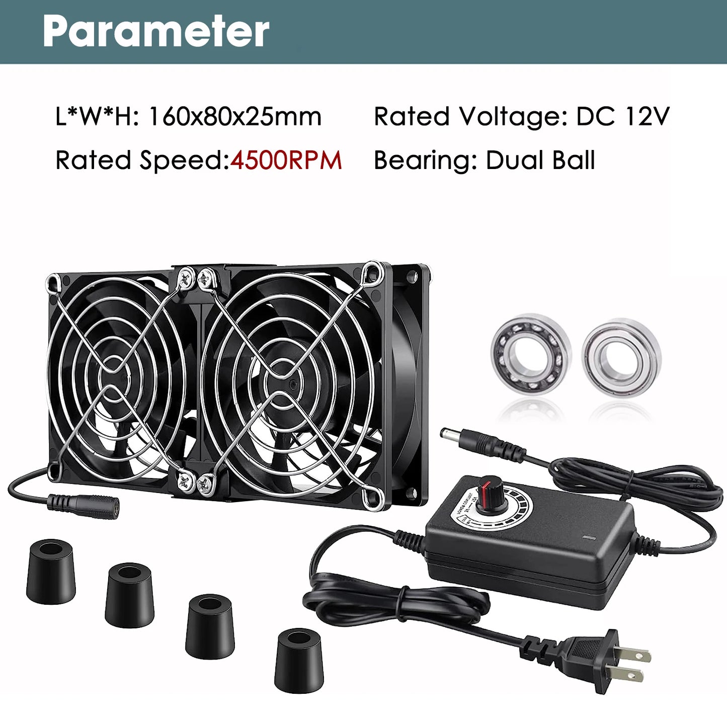 GDSTIME 80mm Server Fan DC 12V 220V Btc Mining Machine Chassis Workstation Cabinet Radiator 8025 Dual Ball PC Computer Case Fan