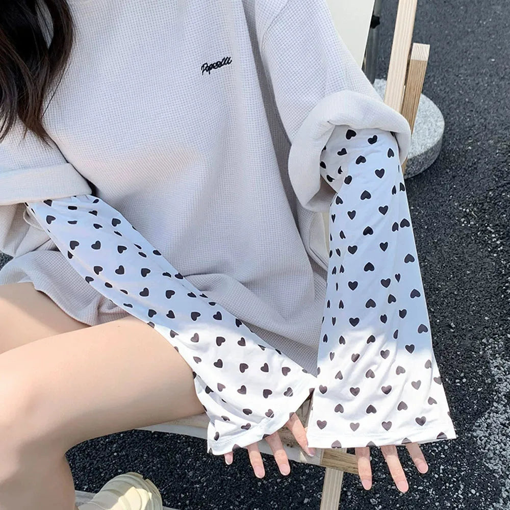 Loose Cycling Arm Sleeves Ice Fabric  UV Protection Sunscreen Running Sleeve Outdoor Sport Cycling Arm Warmers Men Women YZL05
