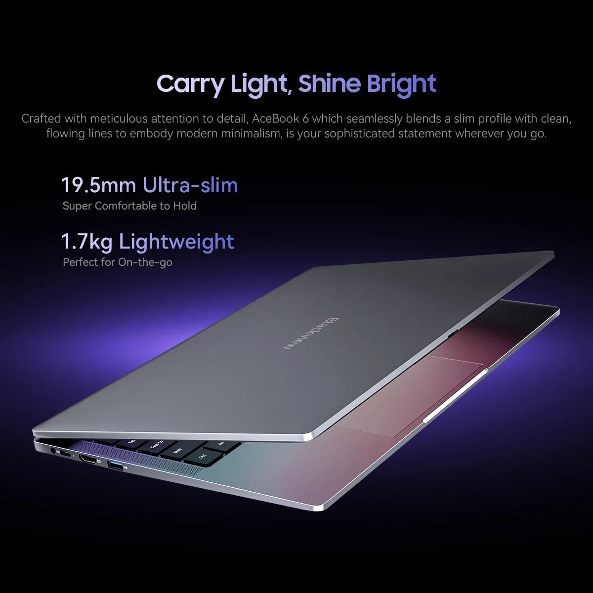 Blackview AceBook 6  Intel Twin Lake N150 15.6 Inch Laptop 16GB DDR4 512GB SSD Windows 11 Home 36Wh Battery
