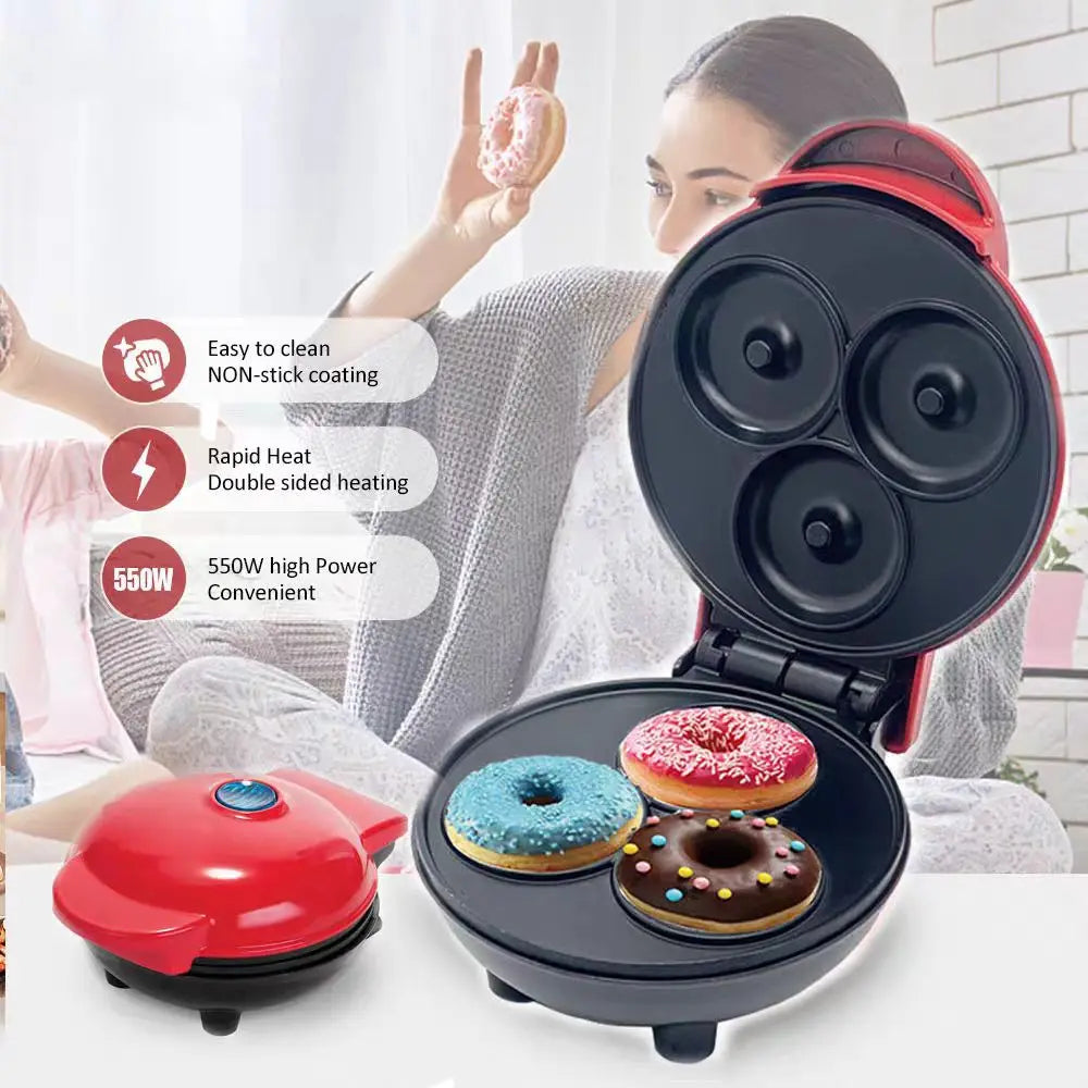 Home Sweet Donut Machine Breakfast Machine Internet Celebrity 3-Hole Cake Pancake Machine Light Food Machine Baking