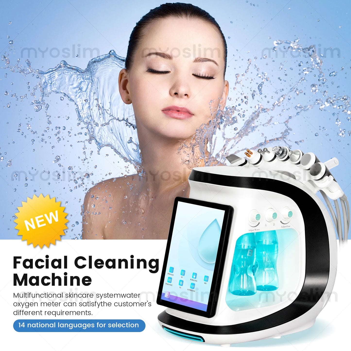 New Arrival 7 in 1 Hydro Dermabrasion Hydra Machine for Facial Aqua Peel Microdermabrasion Machine Skin Rejuvenation