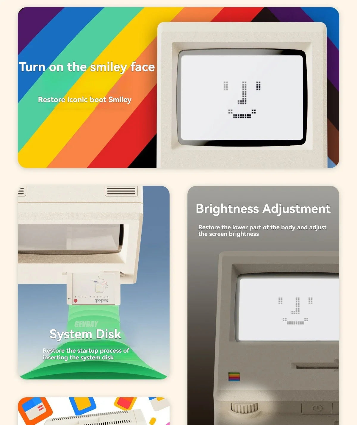 Maclock Retro Alarm Clock Creative Wake Up Artifact Students Desktop Decor Electronic Clock Computer Keyboard Accessories Gift