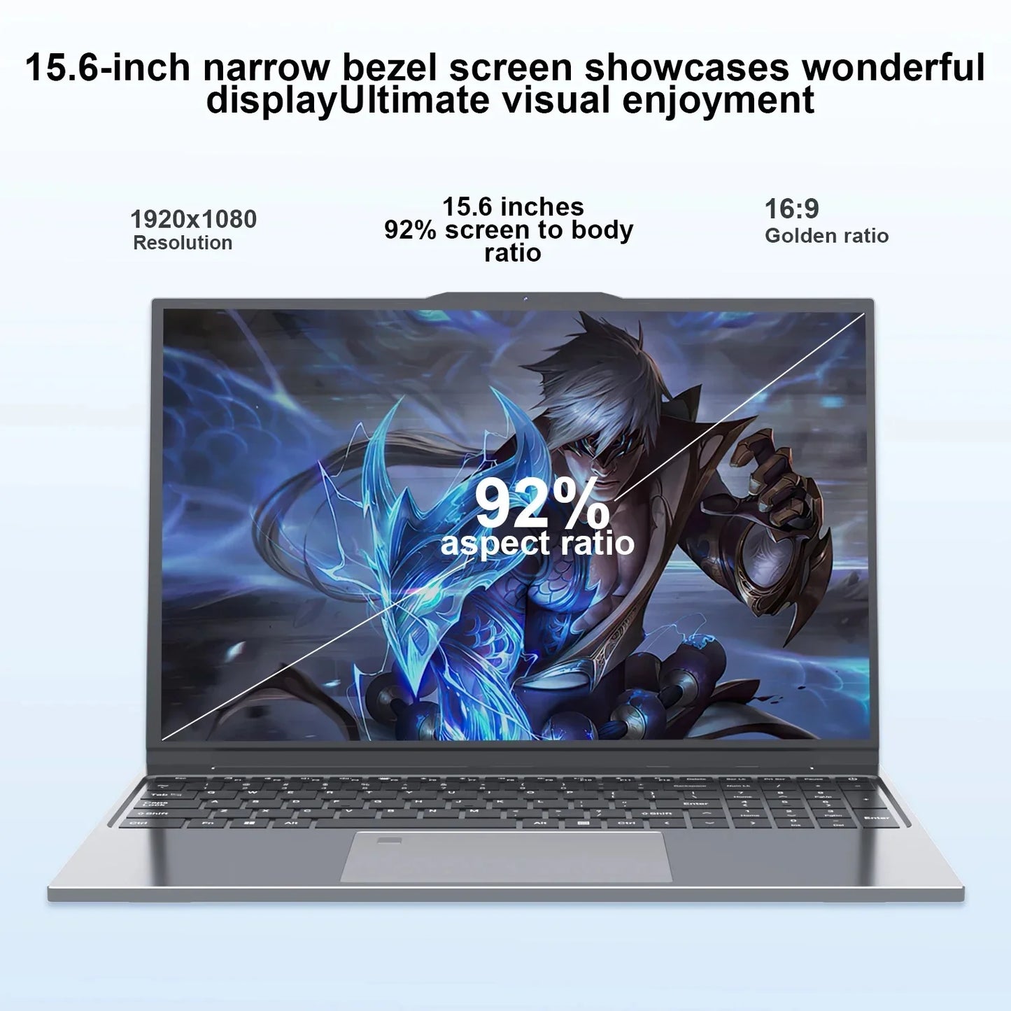 15.6" IPS Laptop Computer Intel Core i7 6500U i3 6100U Win11 Backlit Keyboard Fingerprint PC 16GB RAM 1TB SSD Notebook PC Gamer