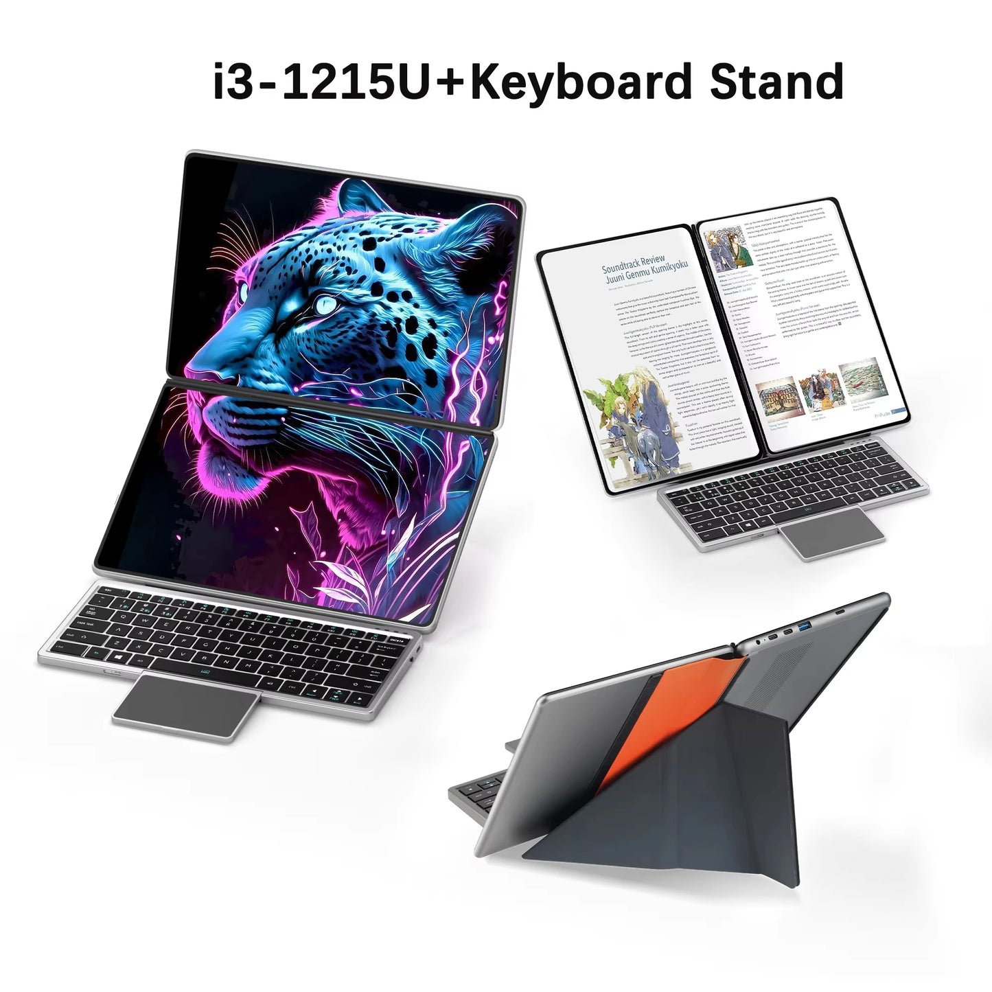 GLF-S2 Dual Screen Laptop 10.9+10.95 Inch Windows 11 Touchscreen Notebook Intel i3 1215U N100 WIFI 6 Laptop Tablet Computer