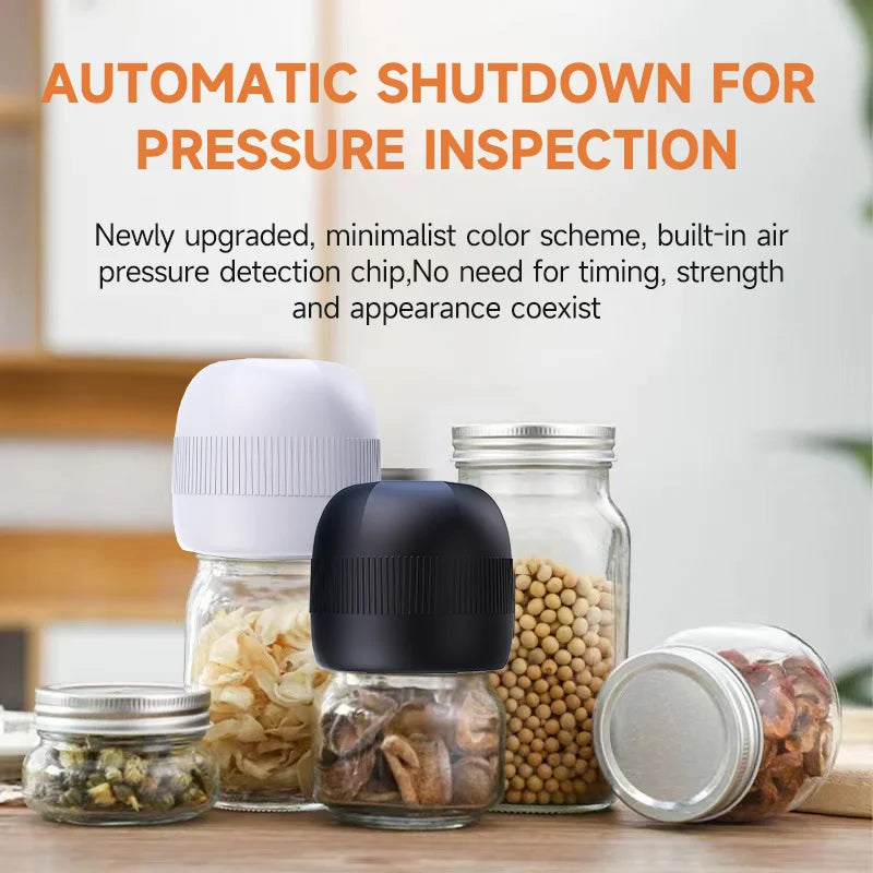 Electric Automatic Kitchen Mini Mason Jar Vacuum Sealer Kit - Pump Machine with Lids Food Preservation Jar Sealer Set