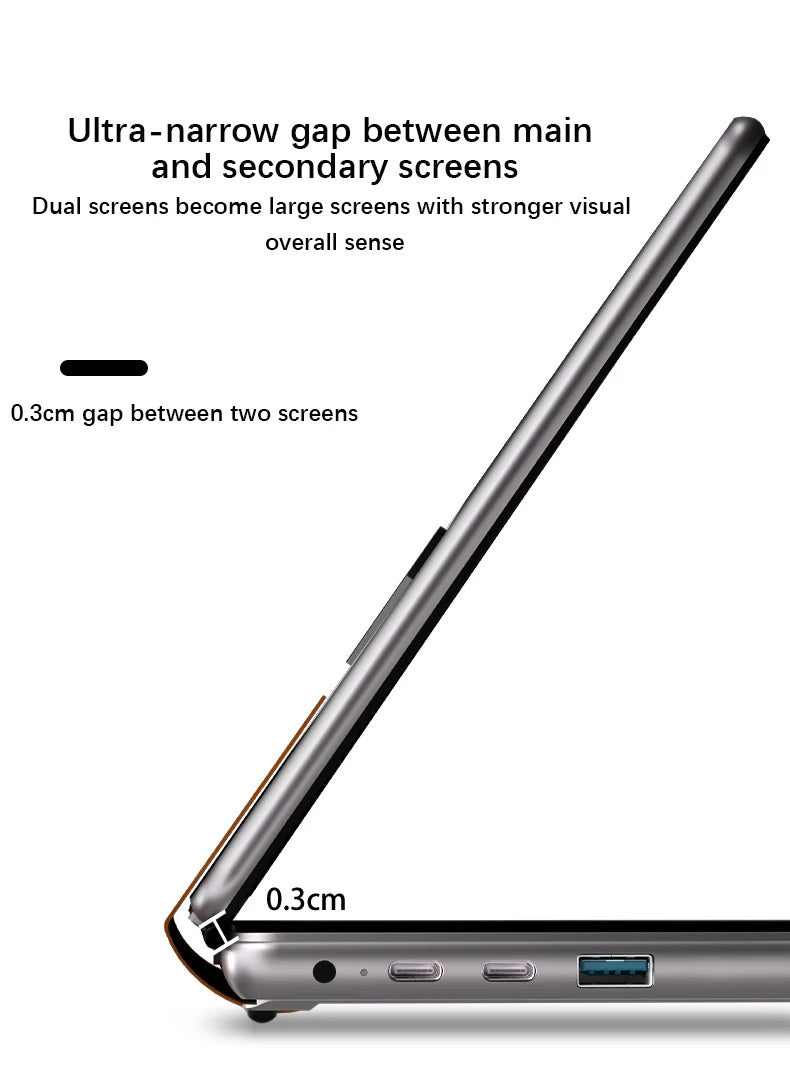 GLF-S2 Dual Screen Laptop 10.9+10.95 Inch Windows 11 Touchscreen Notebook Intel i3 1215U N100 WIFI 6 Laptop Tablet Computer