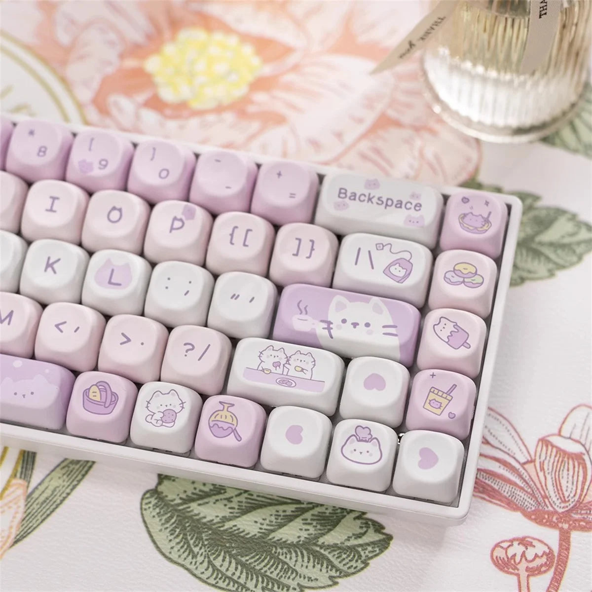95 Keys artoon Cute Puppy Cat Kitty Keycaps GMK PBT Keycap MOA Profile Dye Sublimation For  DIY Mechanical Keyboard Girls Gift