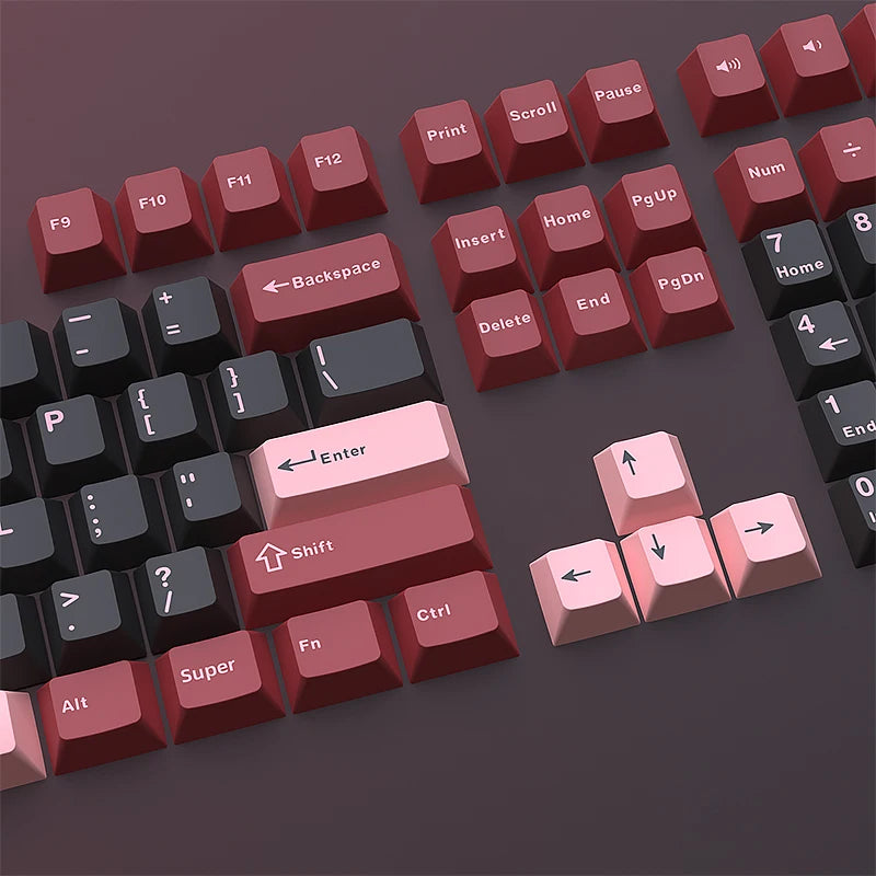 USLION 126 Keys Cherry Profile Keycaps ISO Layout Minimalist PBT Key Caps for Gaming Mechanical Keyboard GMK87 GMK67 AULA 75