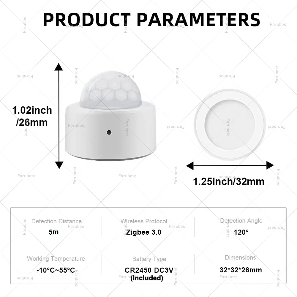 Zigbee PIR Motion Sensor Smart Human Body Infrared Detector Home Security Burglar Alarm Sensors For Tuya Smart Life Zigbee2mqtt