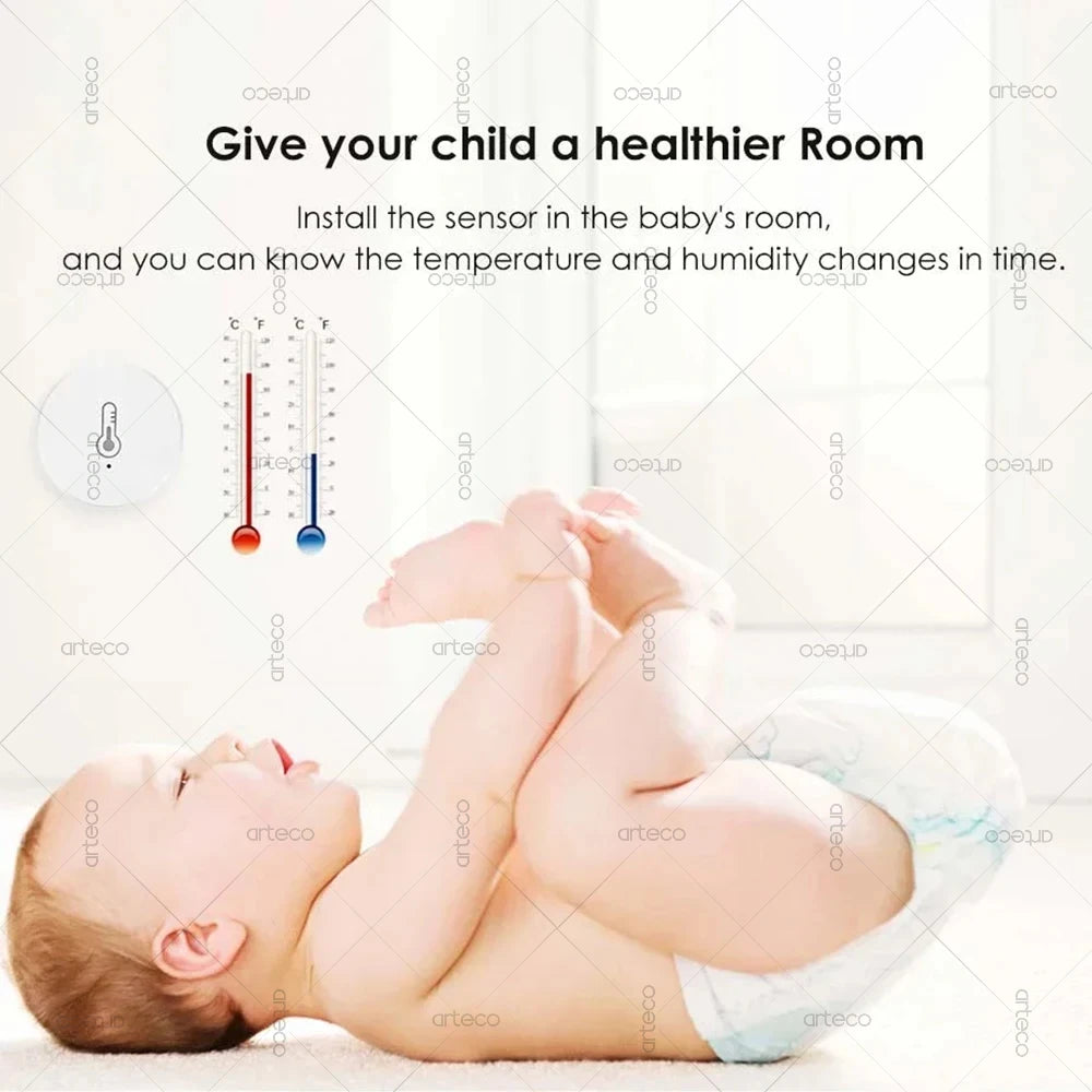 Tuya Zigbee Temperature And Humidity Sensor Intelligent Home Thermohygrometer Real-time Monitor Support Alexa Home Assistant Z2M