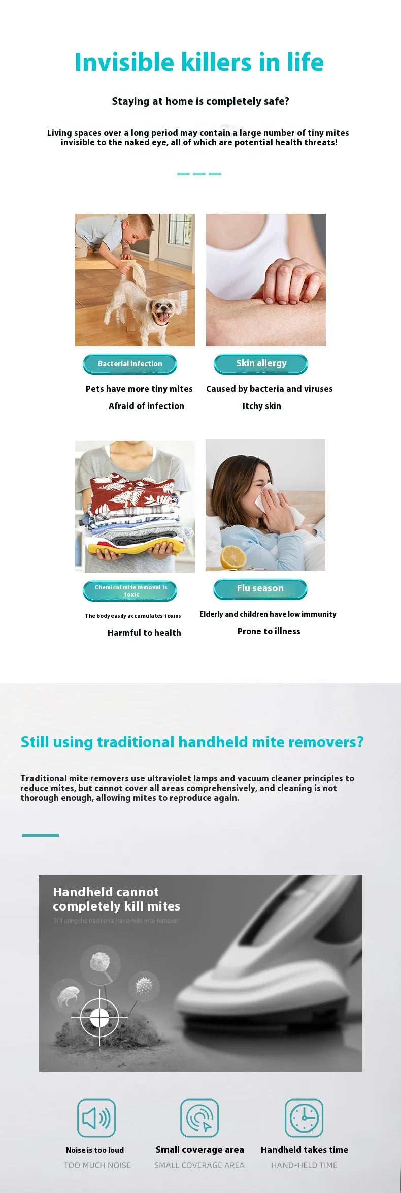 Mite Remover Household Bed Mite Eliminator Small Mite Nemesis Killing Instrument - Mite Removal Solution