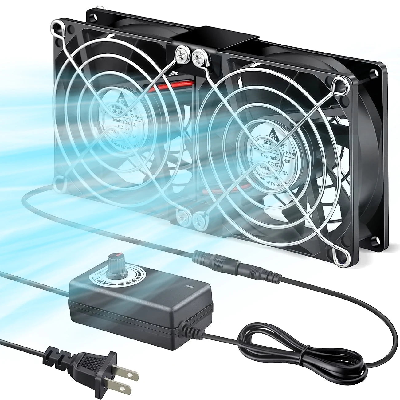 GDSTIME 80mm Server Fan DC 12V 220V Btc Mining Machine Chassis Workstation Cabinet Radiator 8025 Dual Ball PC Computer Case Fan