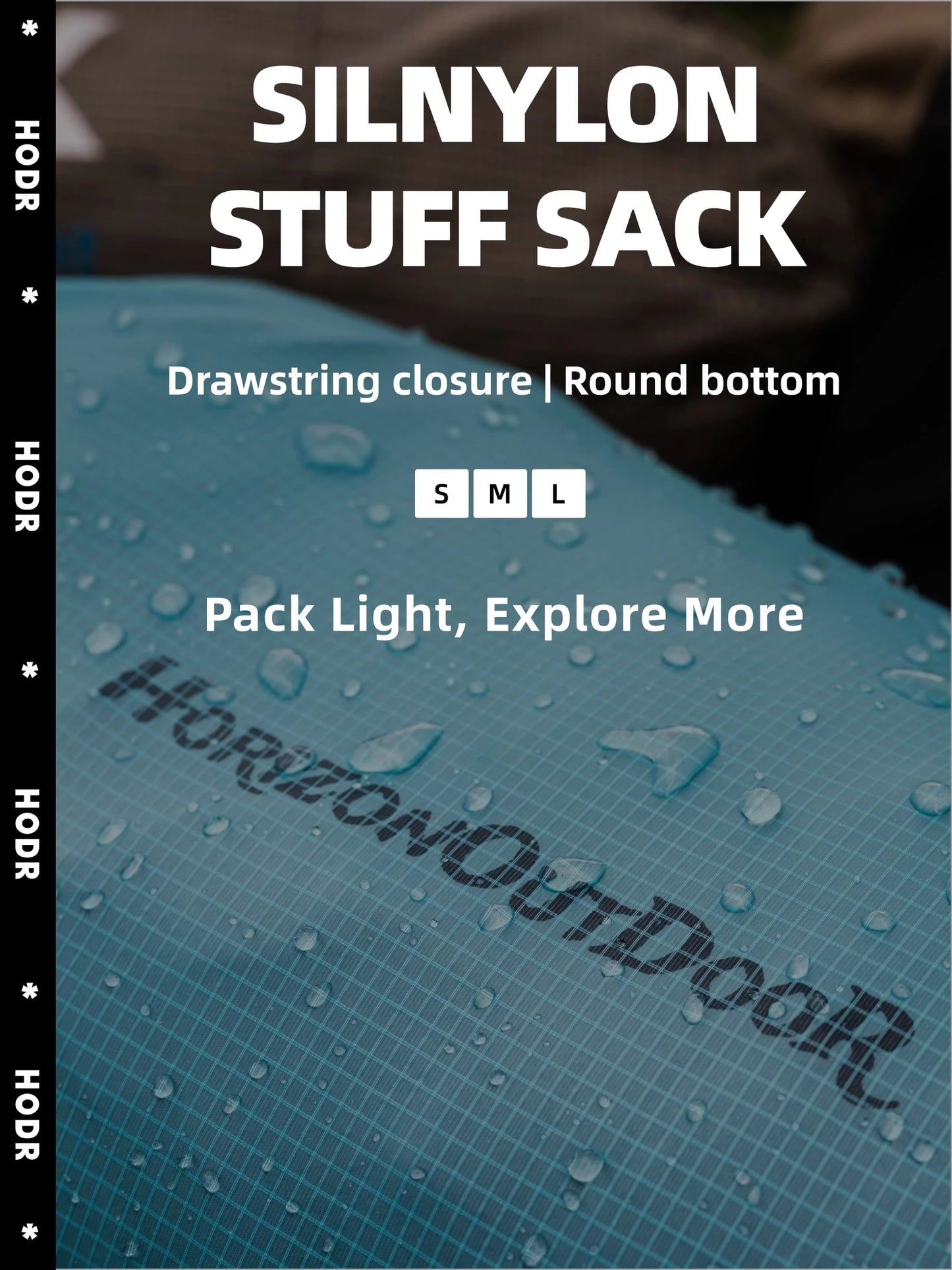 [HODR] Ultralight Stuff Sack Ultra-SIL Ripstop Water-Resistant Ultralight Ditty Bags Drawstring for Traveling Hiking Backpacking