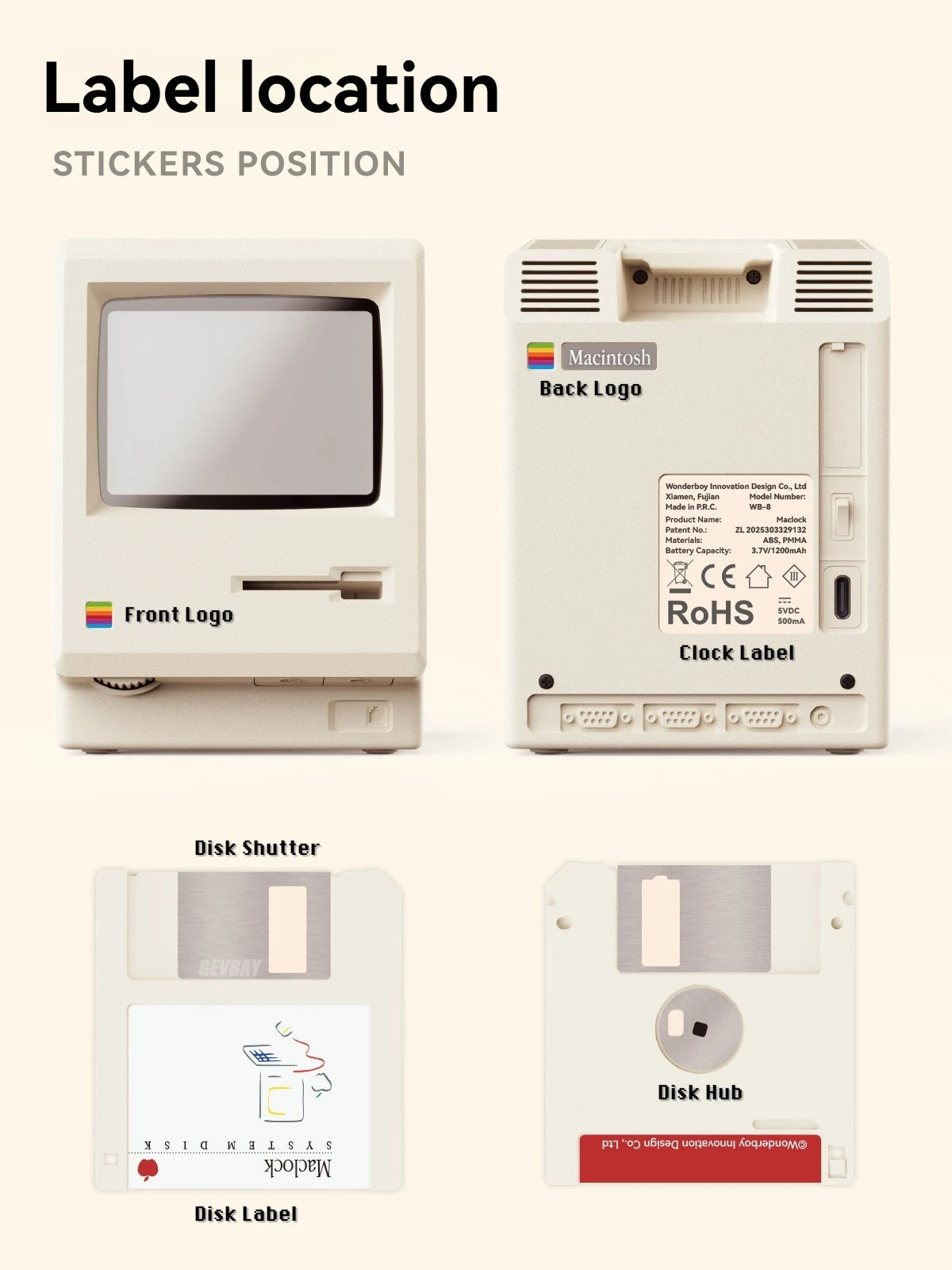 Maclock Retro Alarm Clock Creative Wake Up Artifact Students Desktop Decor Electronic Clock Computer Keyboard Accessories Gift