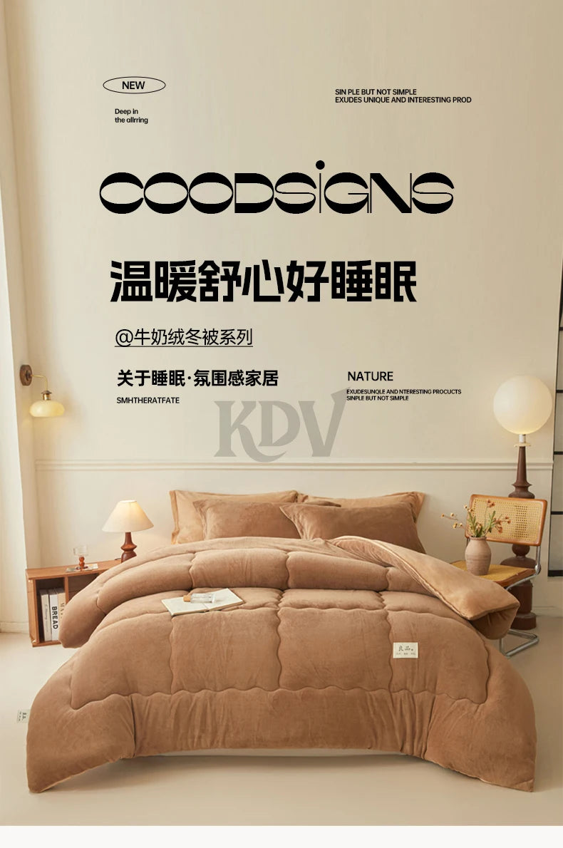 Thickened Milk Velvet Winter Warm Blanket for Bed Queen Size Soft Flannel Quilt Double-Sided Plush Single Double Thick Comforter