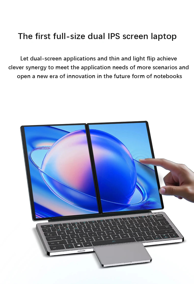 GLF-S2 Dual Screen Laptop 10.9+10.95 Inch Windows 11 Touchscreen Notebook Intel i3 1215U N100 WIFI 6 Laptop Tablet Computer