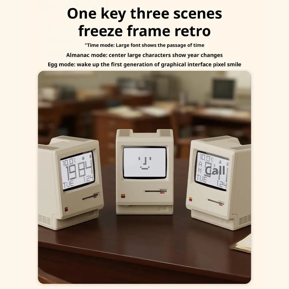 Maclock Retro Clock Creativity Alarm Clock Student Specific Wake Up Artifact Desktop Decor Computer Keyboard Accessories Gift