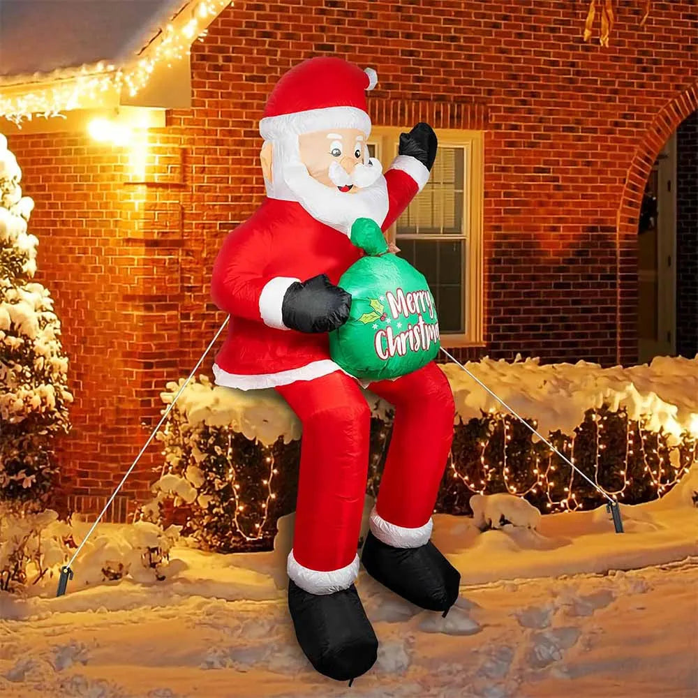 2025 Christmas inflatables Santa 240cm Glowing Santa Claus with LED Outdoor Home Cafe Decoration Party Garden Xmas Decor