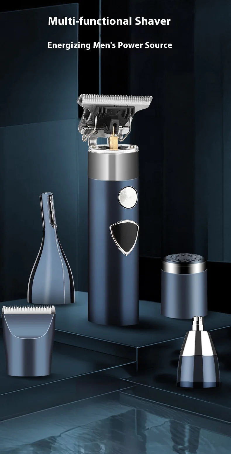 Men's 5-in-1 Electric Body Hair Trimmer Professional Hygienic Beauty Razor Shaver for Face Ear Nose - Professional Hair Trimmer