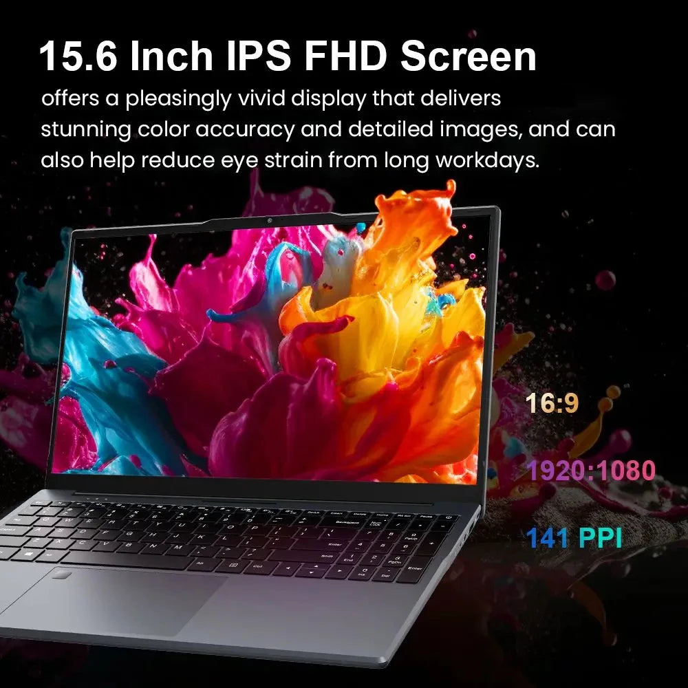 15.6" Intel Core i3 6100U Laptop Computer Windows 11 Pro 16GB RAM 512GB 1TB SSD Portable Notebook PC Office Study Laptops