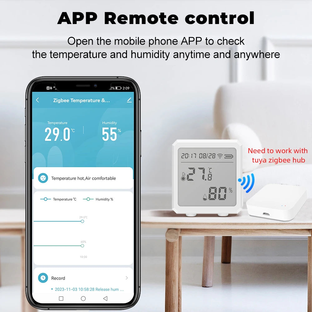 tuya ZigBee Intelligent Temperature and Humidity Sensor Digital Remote Control Intelligent Temperature and Humidity Sensor Detec