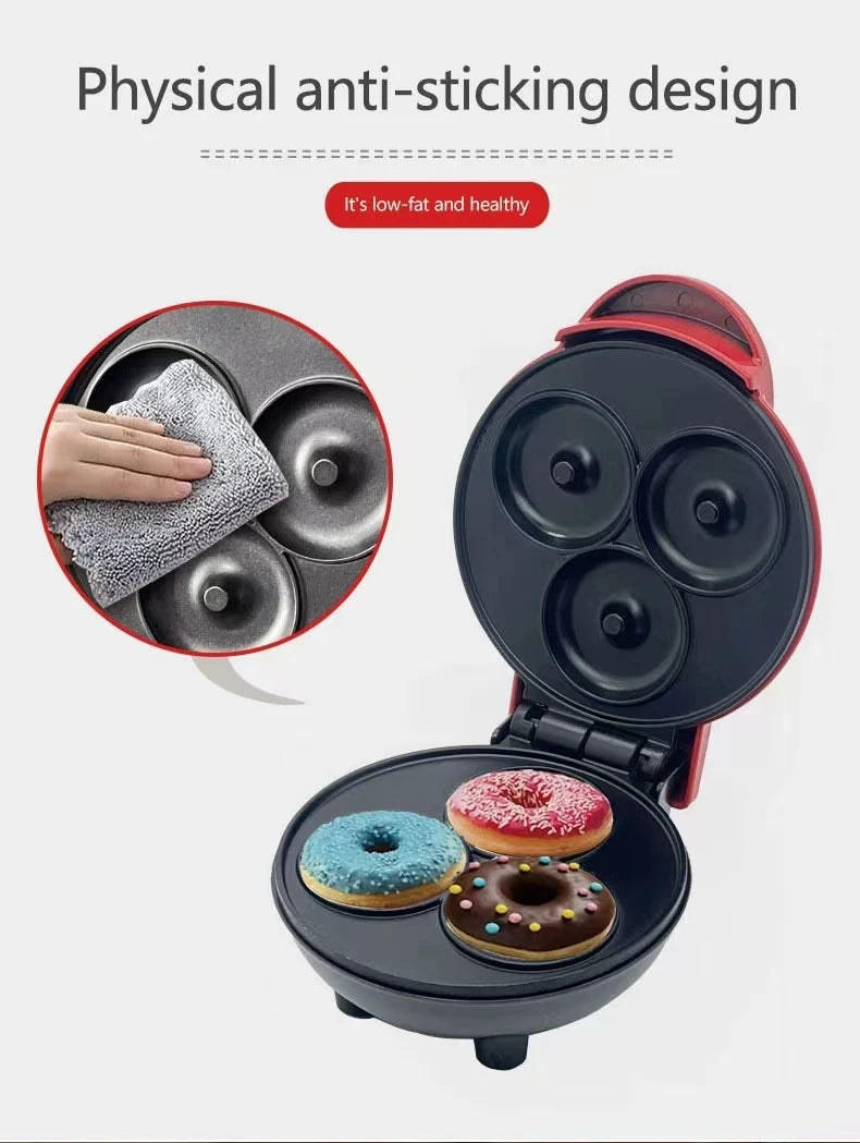 Home Sweet Donut Machine Breakfast Machine Internet Celebrity 3-Hole Cake Pancake Machine Light Food Machine Baking