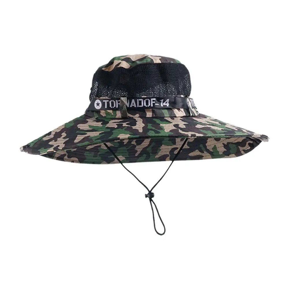 New Summer 15CM Large Brim Sun Hat Men Breathable Fishing Caps Sun UV Protection Mesh Fisherman Hat Hiking Outdoor Beach Cap