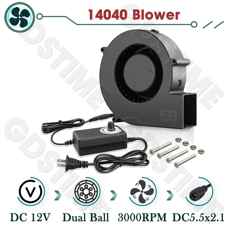 Gdstime CPU Cooler 12V 80MM Fan 120MM DIY Server High Speed Fan for Desktop Computer Case Cooling 220V Power Adjustable Speed