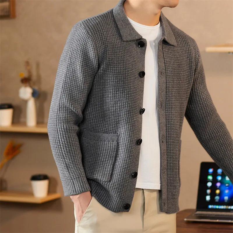 Cardigan Male Sweater Man Clothes Modern Slim Fit Lightweight Fabric Versatile Daily Wear Office Home Streetwear Chic Look New