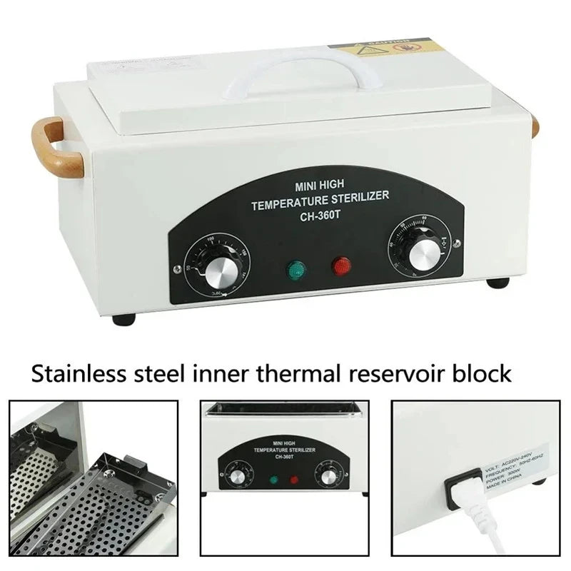 Electric High Temperature Disinfection Box Dry Heat Sterilizer For Manicure Dental Treatment Beauty Salon Nail Tools Equipment