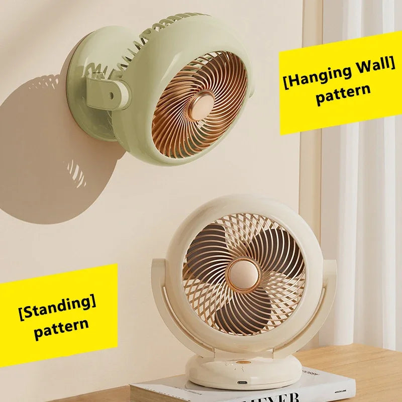 Mini Portable Fan Desktop Electric Fan Rotation Adjustable Angle Quiet Rechargeable Wireless Fan For Room Home Office Camping