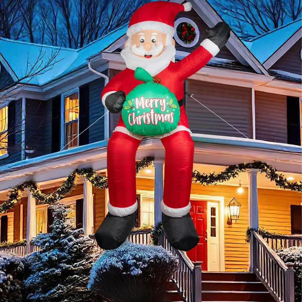 2025 Christmas inflatables Santa 240cm Glowing Santa Claus with LED Outdoor Home Cafe Decoration Party Garden Xmas Decor