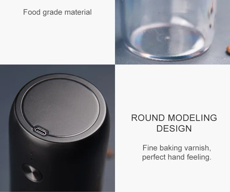 New Professional Portable Electric Coffee Grinder 1800mAh Strong Power Fast Bean Grinding Charging Low Noise Powder
