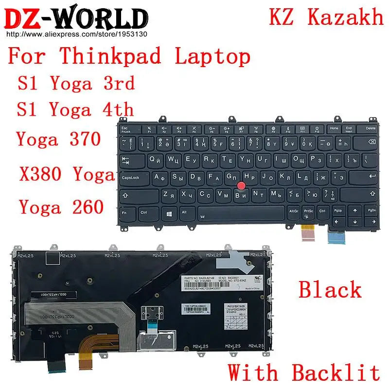 US English GR GK KR ARA TH HB IL KZ RU TW Backlit Keyboard For Lenovo Thinkpad S1 4th X380 Yoga 370 260 Laptop 01AV675 01AV688