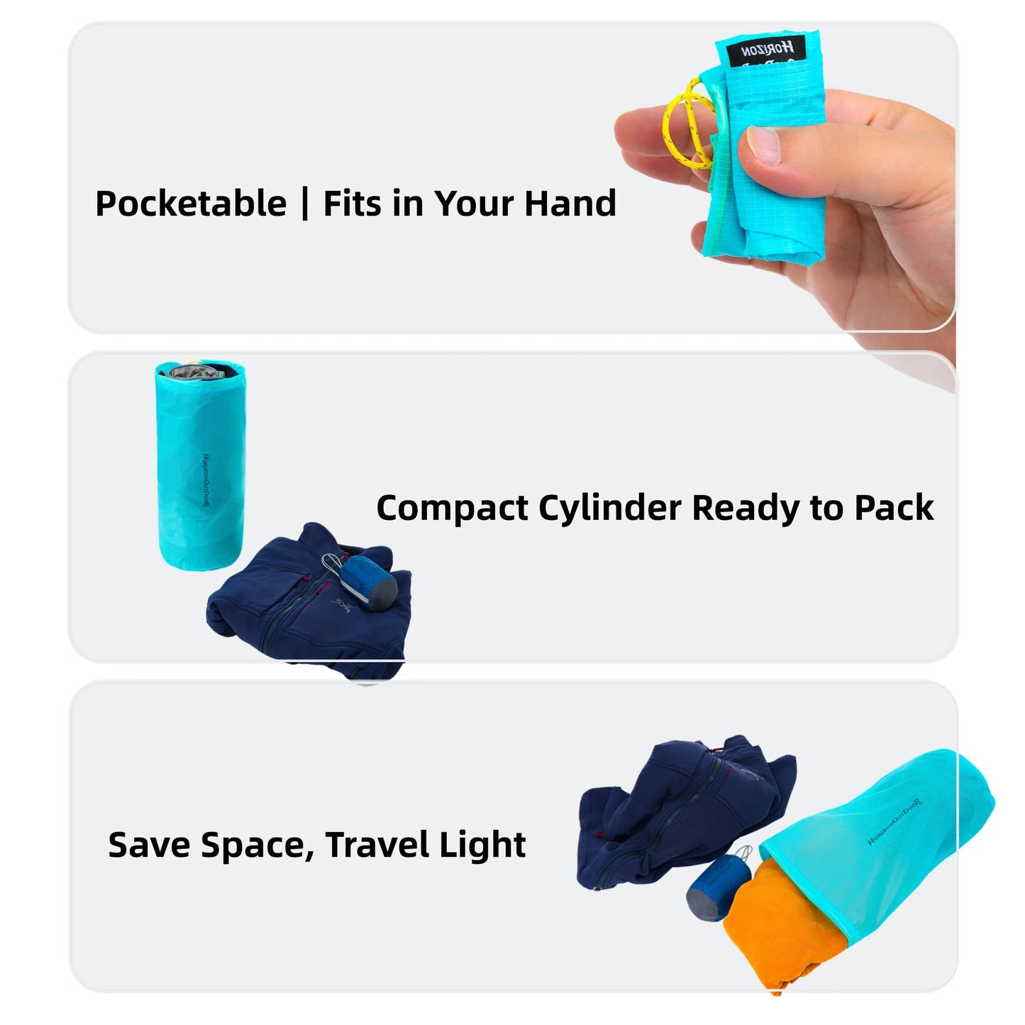 [HODR] Ultralight Stuff Sack Ultra-SIL Ripstop Water-Resistant Ultralight Ditty Bags Drawstring for Traveling Hiking Backpacking