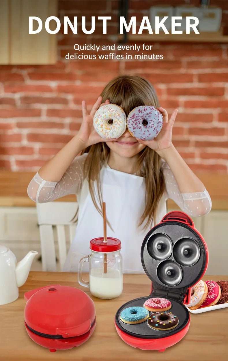 Home Sweet Donut Machine Breakfast Machine Internet Celebrity 3-Hole Cake Pancake Machine Light Food Machine Baking