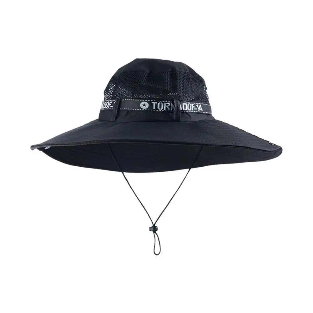 New Summer 15CM Large Brim Sun Hat Men Breathable Fishing Caps Sun UV Protection Mesh Fisherman Hat Hiking Outdoor Beach Cap