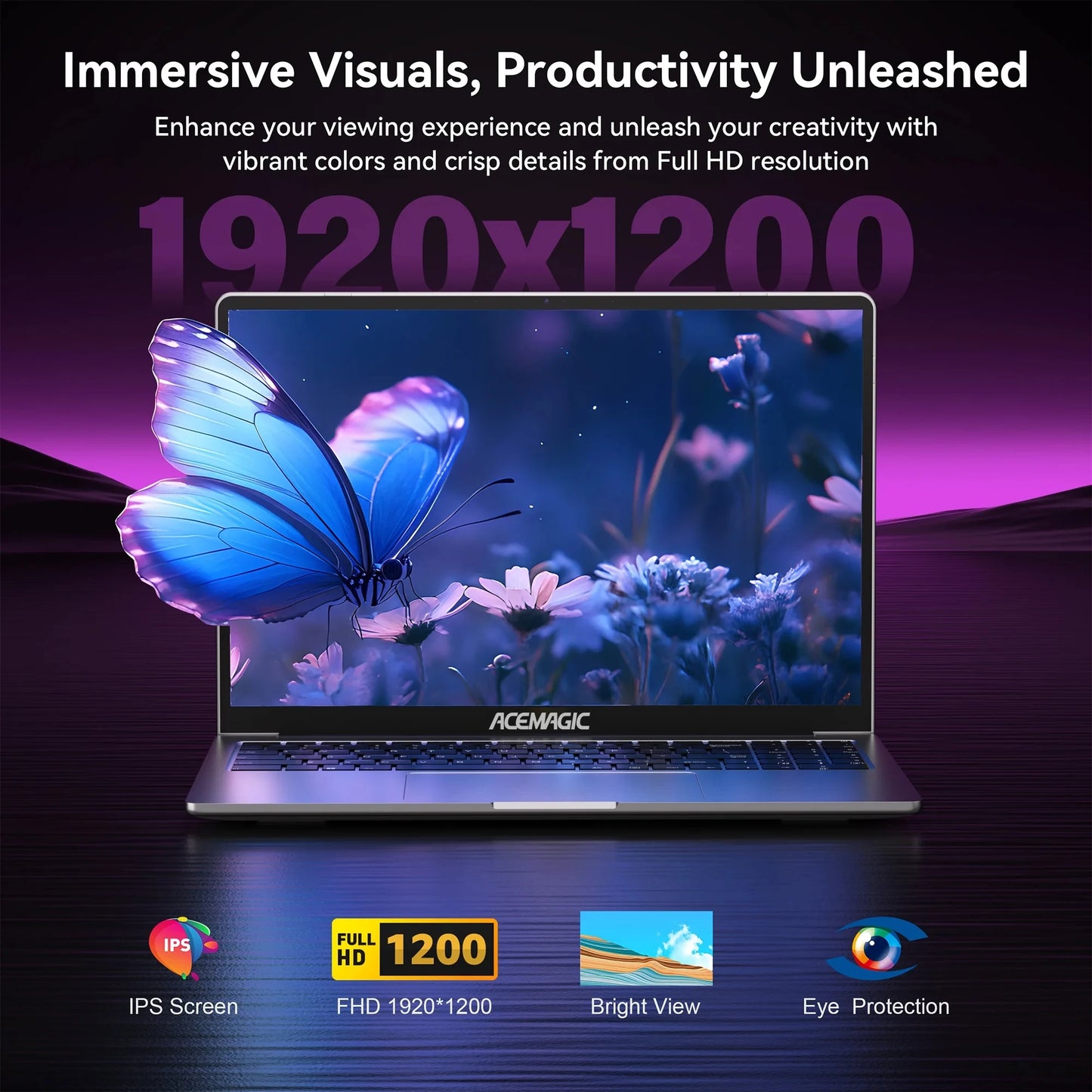 ACEMAGIC Laptop 16inch FHD Laptop Intel Alder Lake N97 16GB RAM 512GB SSD Windows 11 Pro Notebook 180° Flip Computer Wifi6 BT5.2