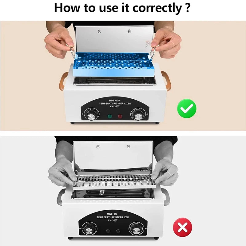 Electric High Temperature Disinfection Box Dry Heat Sterilizer For Manicure Dental Treatment Beauty Salon Nail Tools Equipment